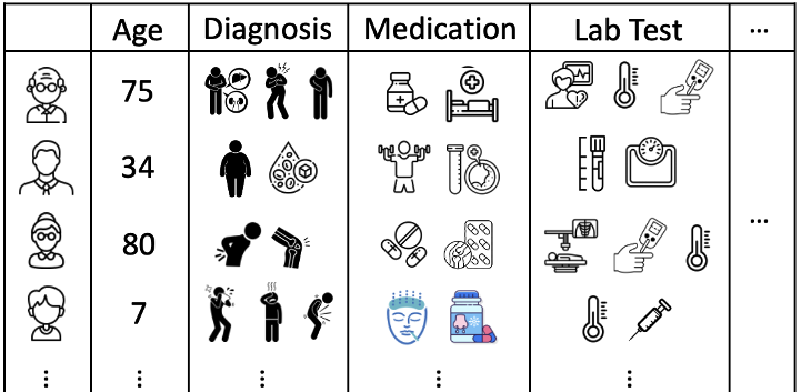 Figure 1: Illustration of EHRs.|scale=0.3